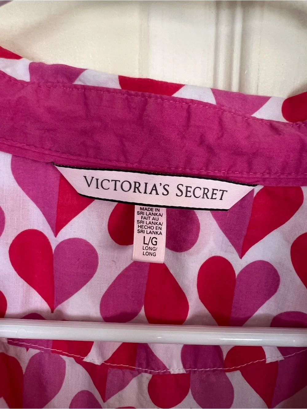 Victoria’s Secret Pajama Set L Heart Print Cotton Modal Pink